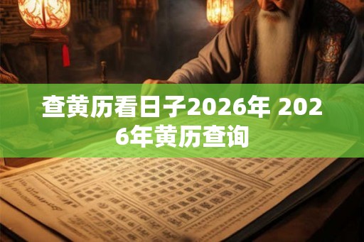 查黄历看日子2026年 2026年黄历查询