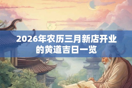 2026年农历三月新店开业的黄道吉日一览
