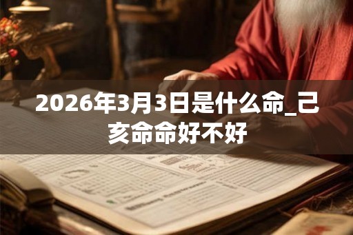 2026年3月3日是什么命_己亥命命好不好
