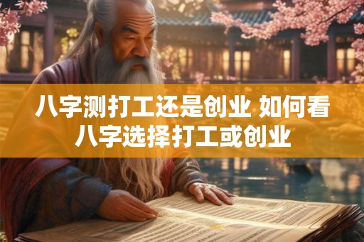八字测打工还是创业 如何看八字选择打工或创业 八字测打工还是创业 如何看八字选择打工或创业