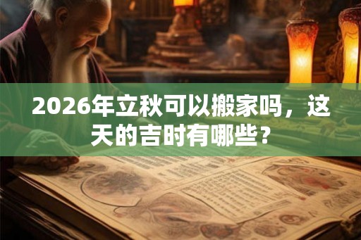 2026年立秋可以搬家吗,这天的吉时有哪些? 2026年立秋可以搬家吗,这天的吉时有哪些?