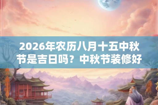2026年农历八月十五中秋节是吉日吗？中秋节装修好吗？