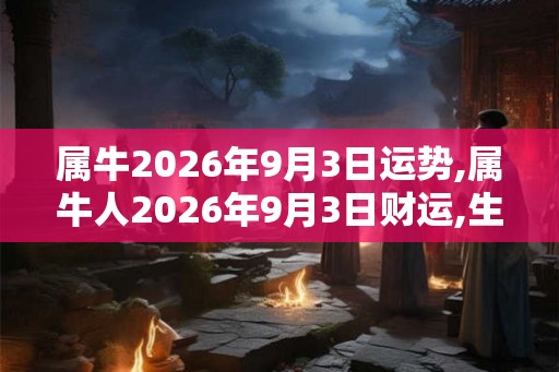 属牛2026年9月3日运势,属牛人2026年9月3日财运,生肖牛2026年9月3日运势