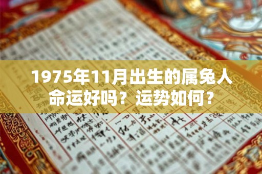 1975年11月出生的属兔人命运好吗？运势如何？