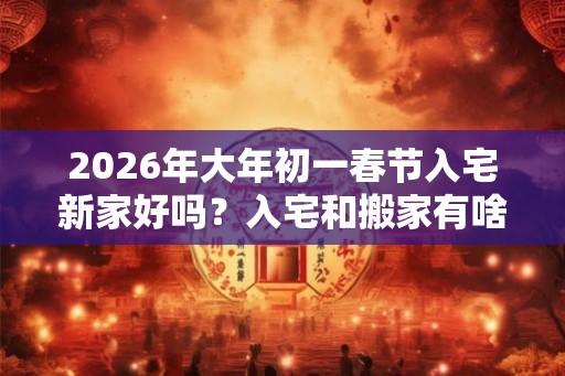 2026年大年初一春节入宅新家好吗？入宅和搬家有啥区别？