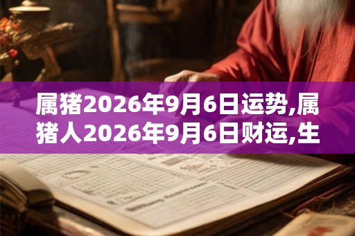 属猪2026年9月6日运势,属猪人2026年9月6日财运,生肖猪2026年9月6日运势