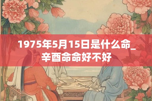 1975年5月15日是什么命_辛酉命命好不好