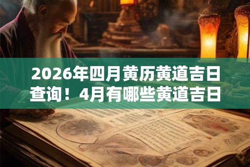 2026年四月黄历黄道吉日查询!4月有哪些黄道吉日 2026年四月黄历黄道吉日查询!4月有哪些黄道吉日
