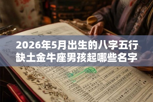 2026年5月出生的八字五行缺土金牛座男孩起哪些名字好 2026年5月出生的八字五行缺土金牛座男孩起哪些名字好