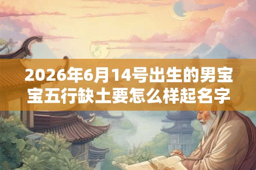 2026年6月14号出生的男宝宝五行缺土要怎么样起名字
