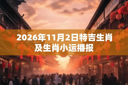 2026年11月2日特吉生肖及生肖小运播报
