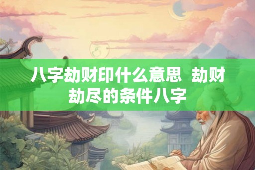 八字劫财印什么意思  劫财劫尽的条件八字