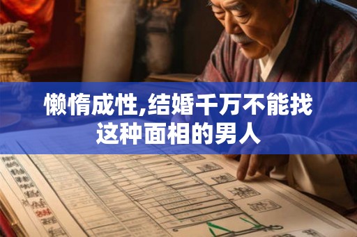 懒惰成性,结婚千万不能找这种面相的男人