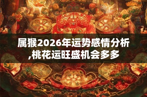 属猴2026年运势感情分析,桃花运旺盛机会多多