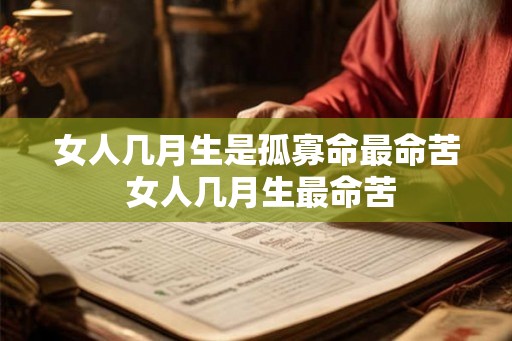 女人几月生是孤寡命最命苦 女人几月生最命苦