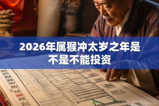 2026年属猴冲太岁之年是不是不能投资 2026年属猴冲太岁之年是不是不能投资