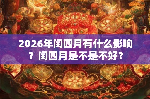 2026年闰四月有什么影响？闰四月是不是不好？