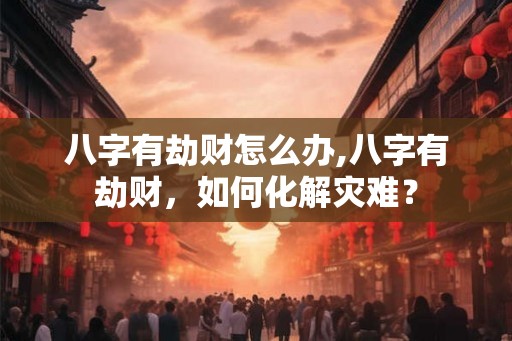 八字有劫财怎么办,八字有劫财，如何化解灾难？