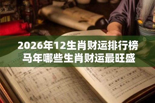 2026年12生肖财运排行榜 马年哪些生肖财运最旺盛