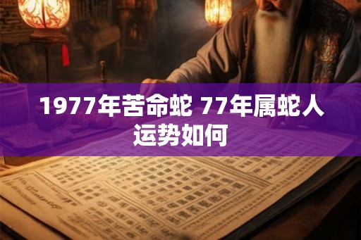1977年苦命蛇 77年属蛇人运势如何