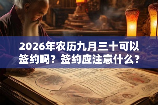 2026年农历九月三十可以签约吗?签约应注意什么? 2026年农历九月三十可以签约吗?签约应注意什么?