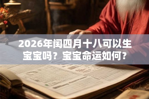 2026年闰四月十八可以生宝宝吗？宝宝命运如何？