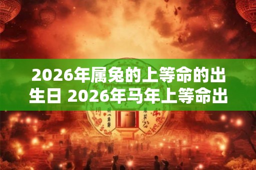 2026年属兔的上等命的出生日 2026年马年上等命出生人的生日