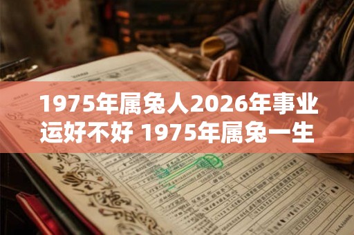1975年属兔人2026年事业运好不好 1975年属兔一生三大坎