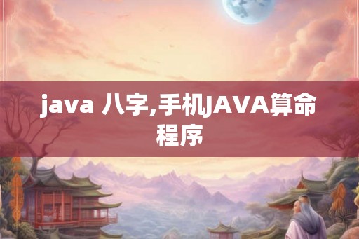java 八字,手机JAVA算命程序