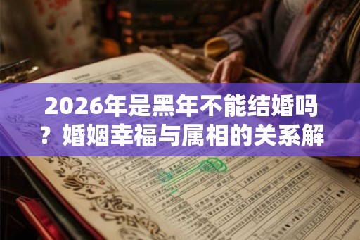 2026年是黑年不能结婚吗？婚姻幸福与属相的关系解析