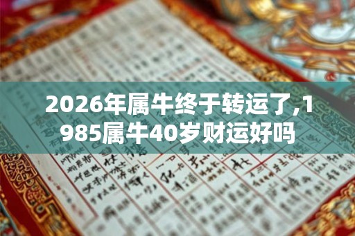 2026年属牛终于转运了,1985属牛40岁财运好吗