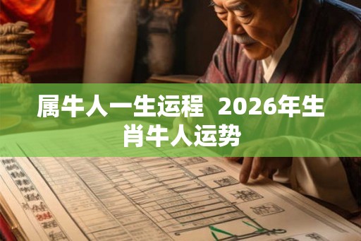 属牛人一生运程 2026年生肖牛人运势 属牛人一生运程 2026年生肖牛人运势