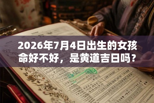 2026年7月4日出生的女孩命好不好，是黄道吉日吗？