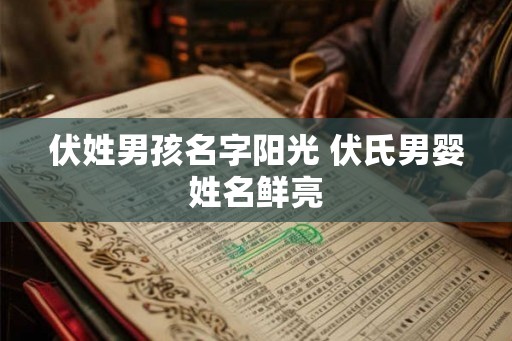 伏姓男孩名字阳光 伏氏男婴姓名鲜亮