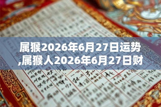 属猴2026年6月27日运势,属猴人2026年6月27日财运,生肖猴2026年6月27日运势 属猴2026年6月27日运势,属猴人2026年6月27日财运,生肖猴2026年6月27日运势