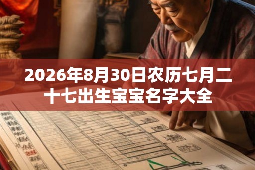 2026年8月30日农历七月二十七出生宝宝名字大全