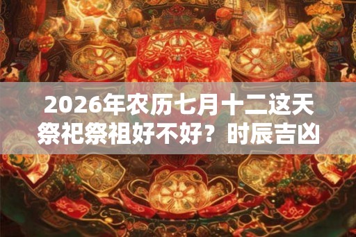 2026年农历七月十二这天祭祀祭祖好不好？时辰吉凶如何？