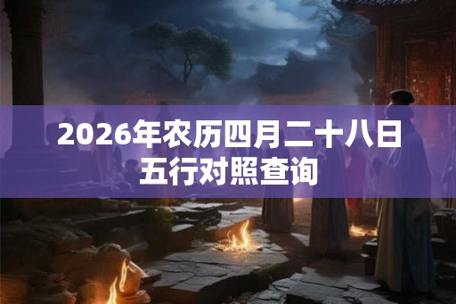 2026年农历四月二十八日五行对照查询