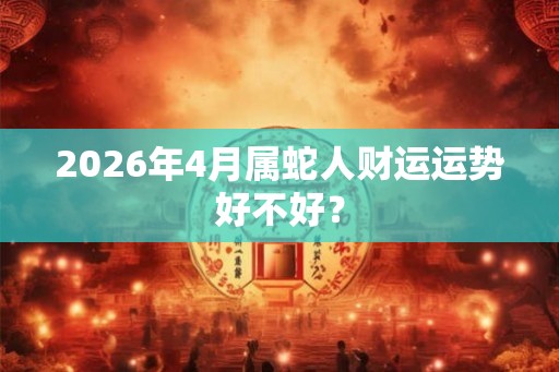 2026年4月属蛇人财运运势好不好？