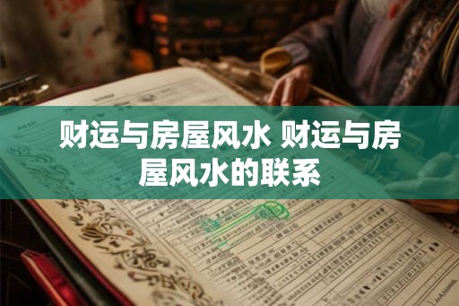 财运与房屋风水 财运与房屋风水的联系
