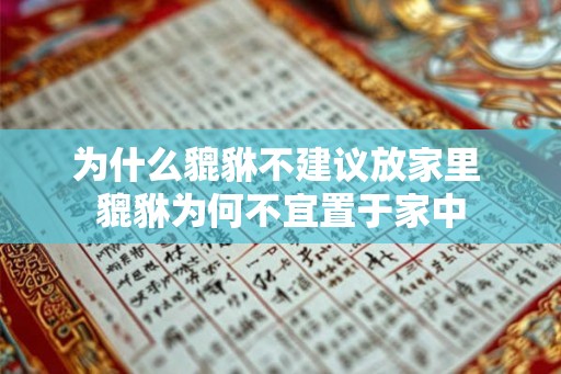 为什么貔貅不建议放家里 貔貅为何不宜置于家中