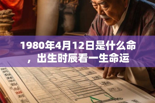 1980年4月12日是什么命，出生时辰看一生命运