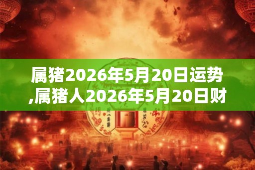 属猪2026年5月20日运势,属猪人2026年5月20日财运,生肖猪2026年5月20日运势