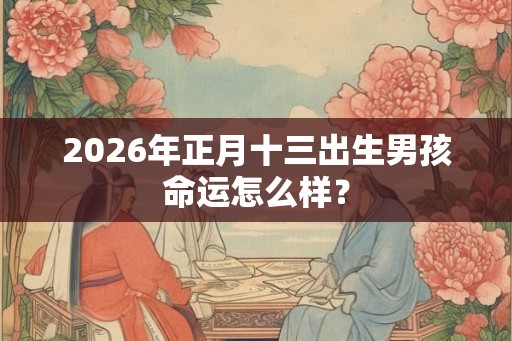 2026年正月十三出生男孩命运怎么样？