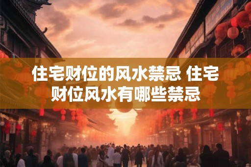 住宅财位的风水禁忌 住宅财位风水有哪些禁忌