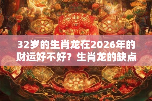 32岁的生肖龙在2026年的财运好不好？生肖龙的缺点有哪些？