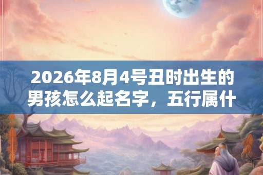 2026年8月4号丑时出生的男孩怎么起名字,五行属什么 2026年8月4号丑时出生的男孩怎么起名字,五行属什么