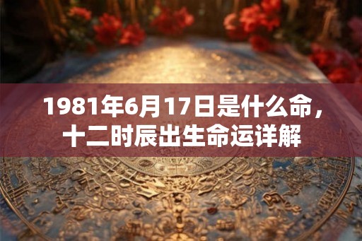 1981年6月17日是什么命，十二时辰出生命运详解