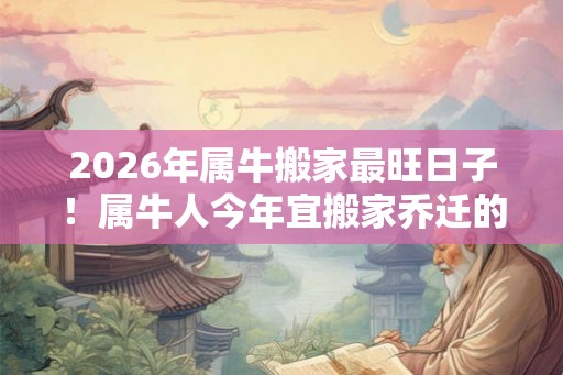 2026年属牛搬家最旺日子!属牛人今年宜搬家乔迁的黄历吉日 2026年属牛搬家最旺日子!属牛人今年宜搬家乔迁的黄历吉日