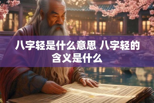 八字轻是什么意思 八字轻的含义是什么 八字轻是什么意思 八字轻的含义是什么